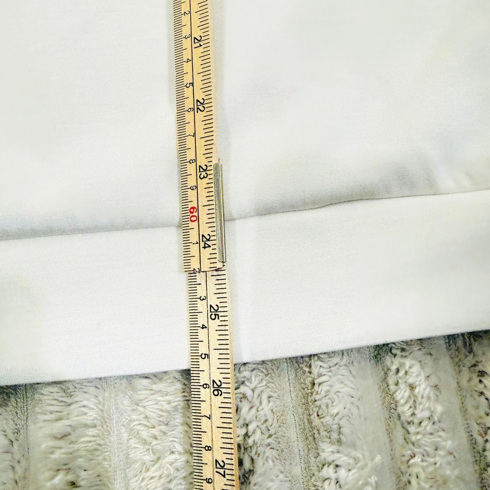 Women Cream Mock Neck Quarter Zip Pullover Size L Modal Neutral Layering Pockets - Picture 7 of 9